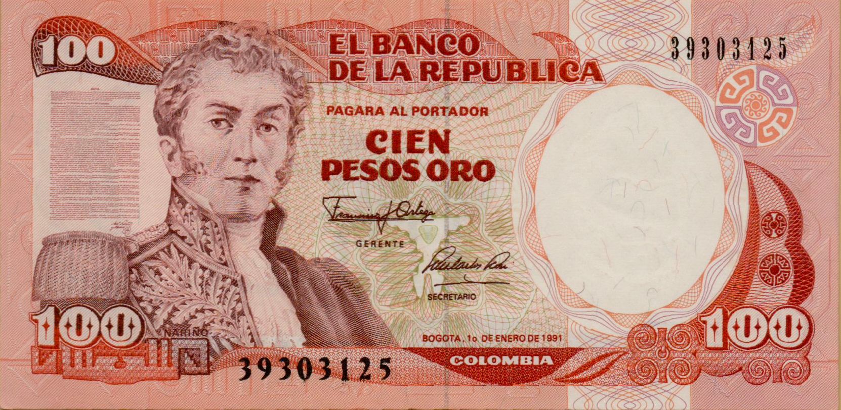 Colombia 100 1991 UNC P-426/e